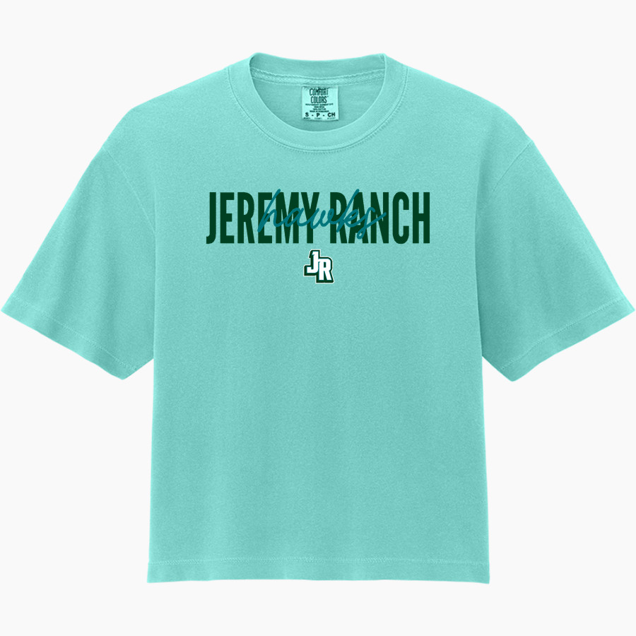 Jeremy Ranch Hawks <span class="pdp-name-mascot">Jeremy Ranch Elementary Hawks</span> Comfort Colors Women's Heavyweight Boxy Tee