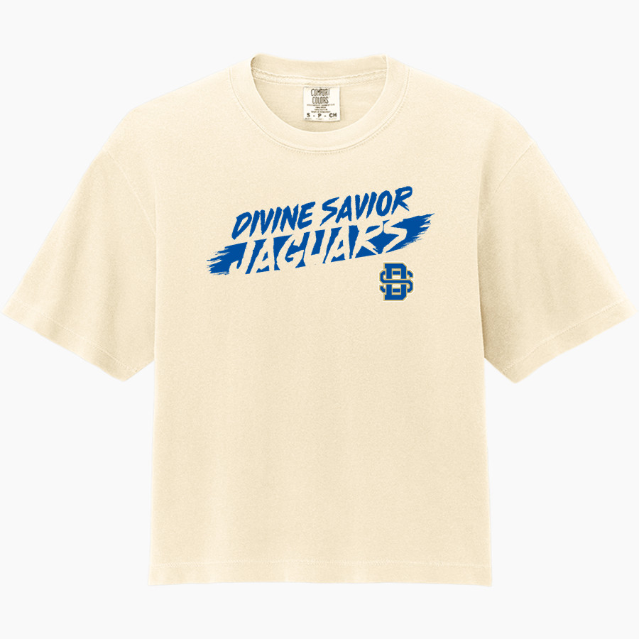 Divine Savior Academy Jaguars <span class="pdp-name-mascot">Divine Savior Academy Jaguars</span> Comfort Colors Women's Heavyweight Boxy Tee
