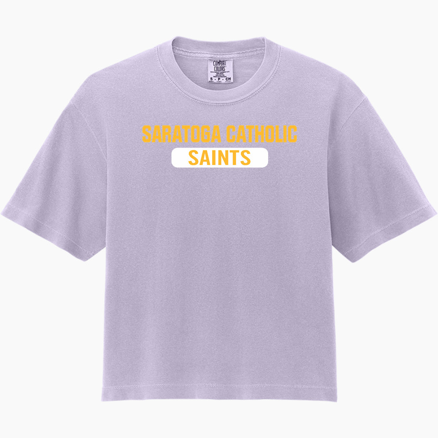SARATOGA CENTRAL CATHOLIC HIGH SAINTS Comfort Colors Women's Heavyweight Boxy Tee