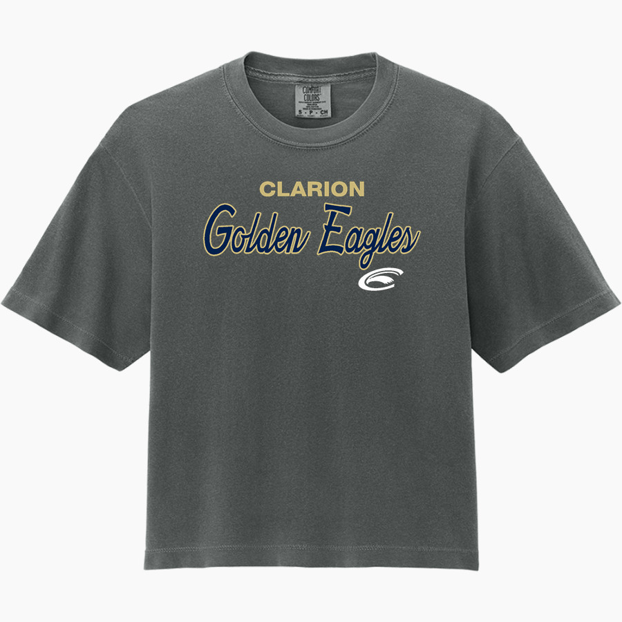 Clarion Golden Eagles <span class="pdp-name-mascot">Clarion - Penn West University Golden Eagles</span> Comfort Colors Women's Heavyweight Boxy Tee
