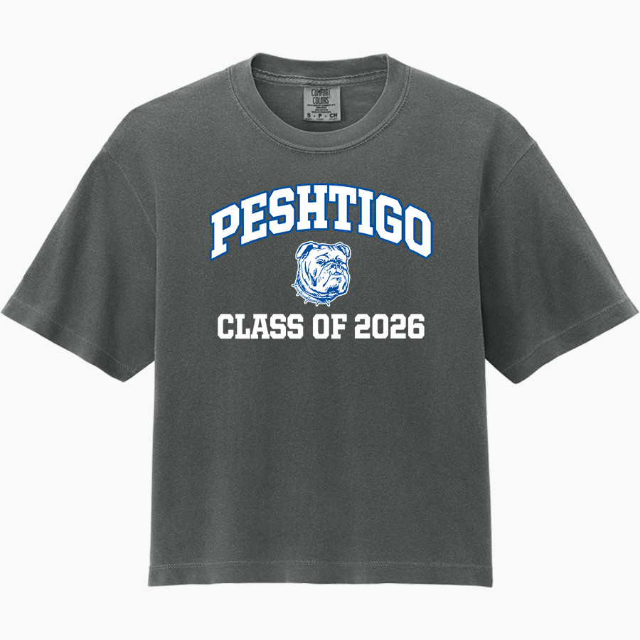 PESHTIGO SCHOOL DISTRICT BULLDOGS Comfort Colors Women's Heavyweight Boxy Tee