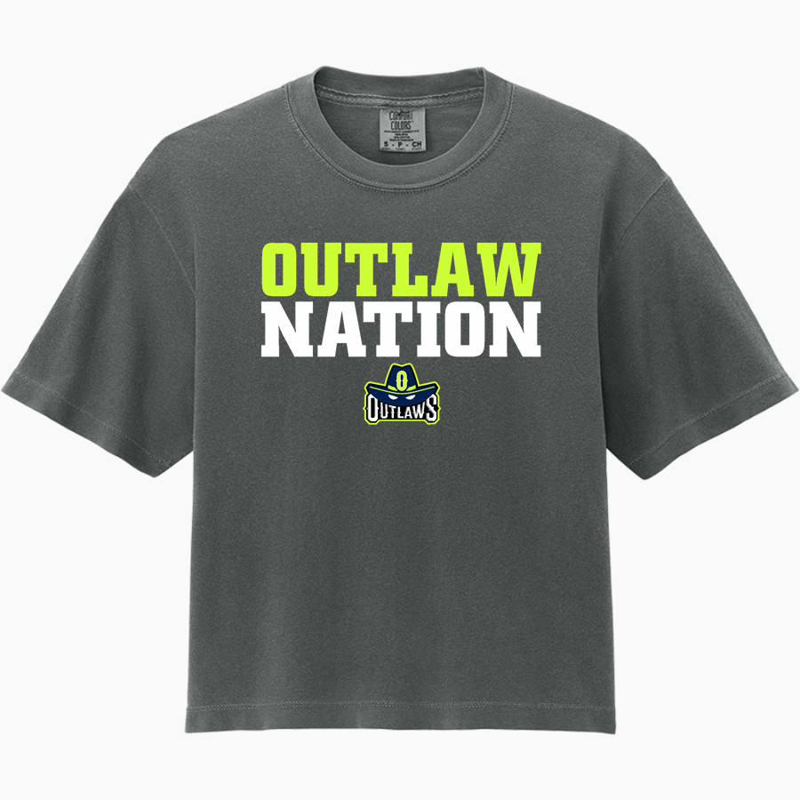 Ocean State Outlaws Outlaws <span class="pdp-name-mascot">Ocean State Outlaws</span> Comfort Colors Women's Heavyweight Boxy Tee