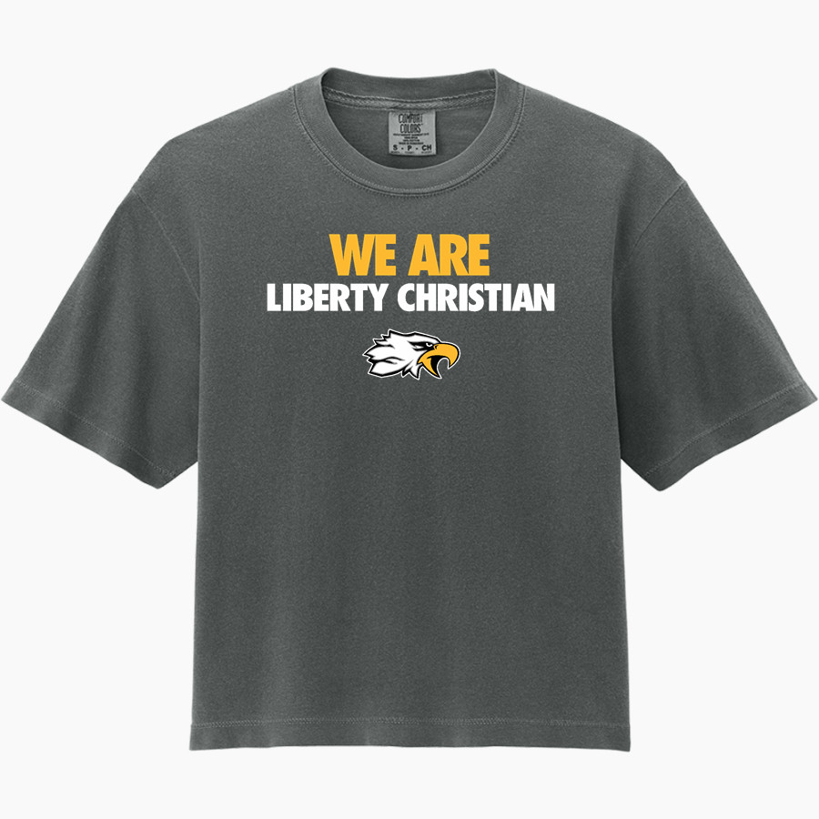 LIBERTY CHRISTIAN ACADEMY EAGLES <span class="pdp-name-mascot">LIBERTY EAGLES</span> Comfort Colors Women's Heavyweight Boxy Tee