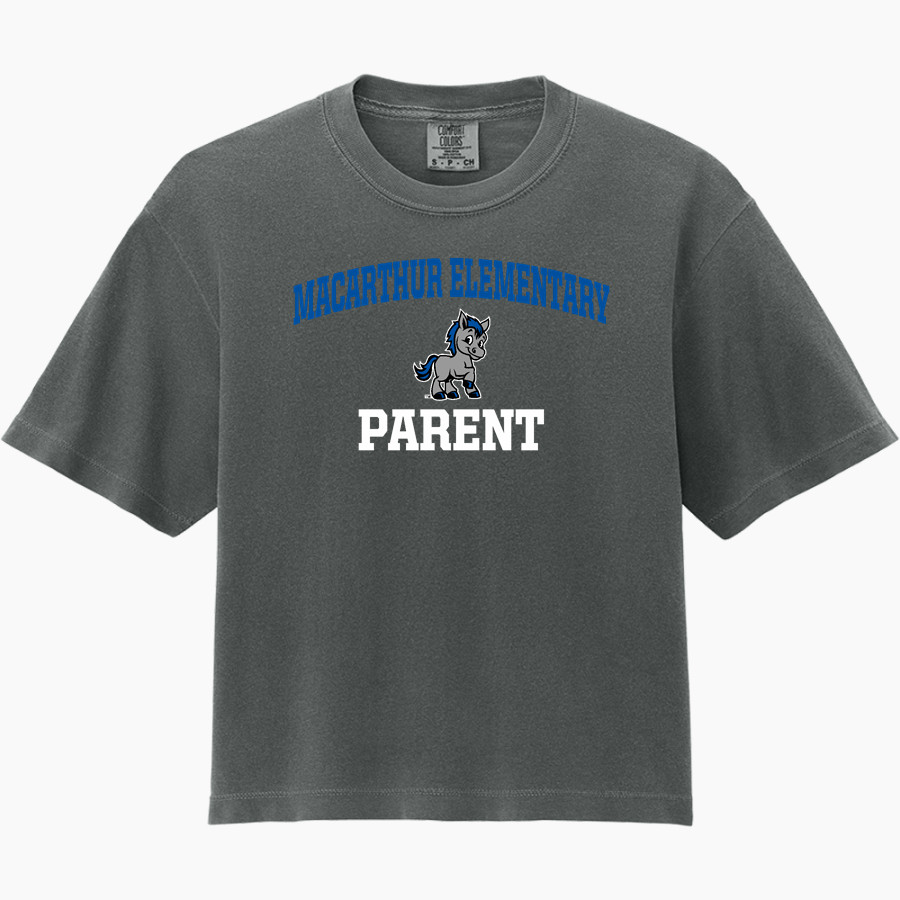 MacArthur Elementary Mustangs Comfort Colors Women's Heavyweight Boxy Tee