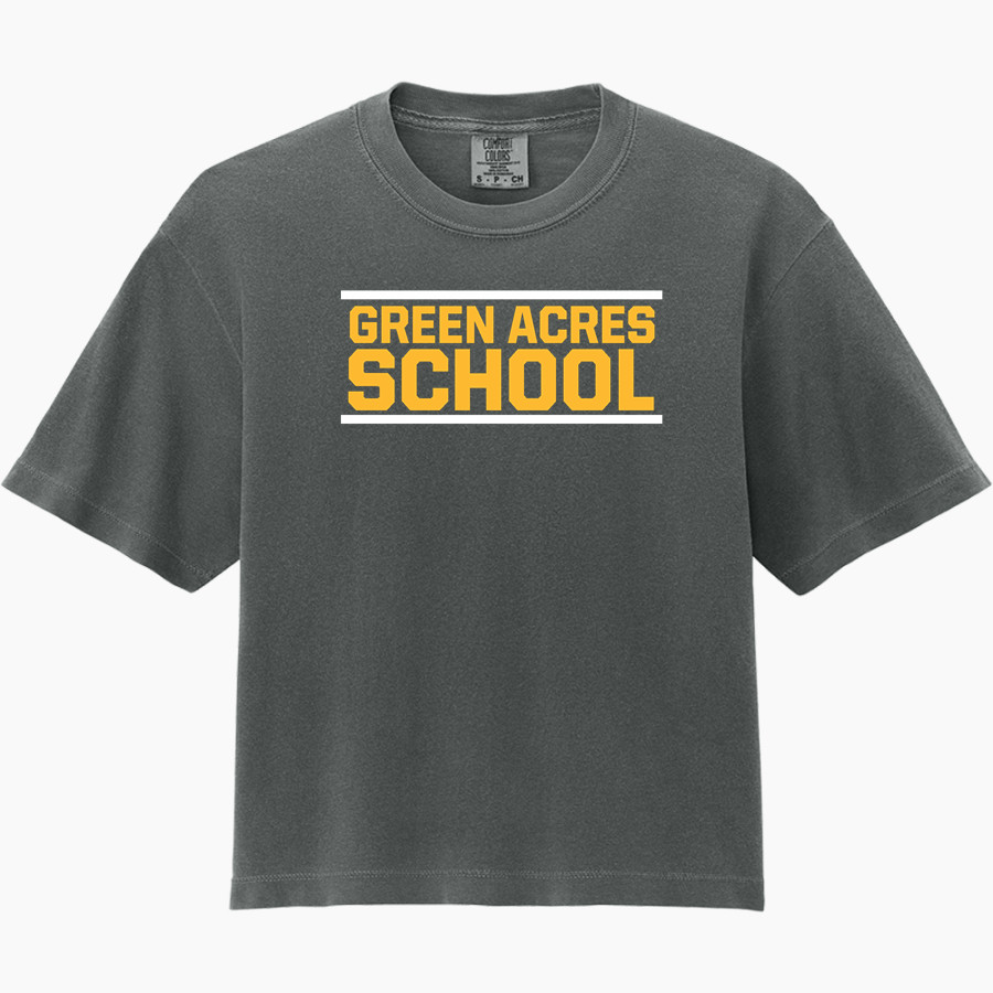 Green Acres Grizzlies <span class="pdp-name-mascot">Green Acres School Grizzlies</span> Comfort Colors Women's Heavyweight Boxy Tee