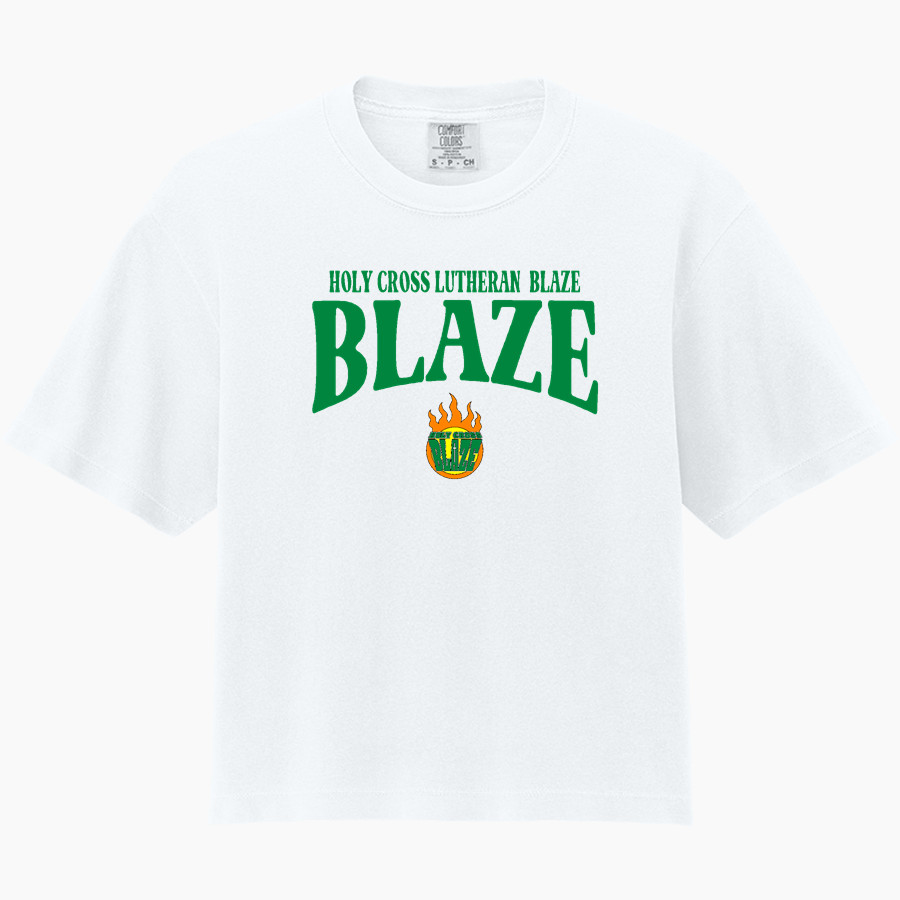 Holy Cross Lutheran Blaze Blaze <span class="pdp-name-mascot">Holy Cross Lutheran Blaze Blaze</span> Comfort Colors Women's Heavyweight Boxy Tee