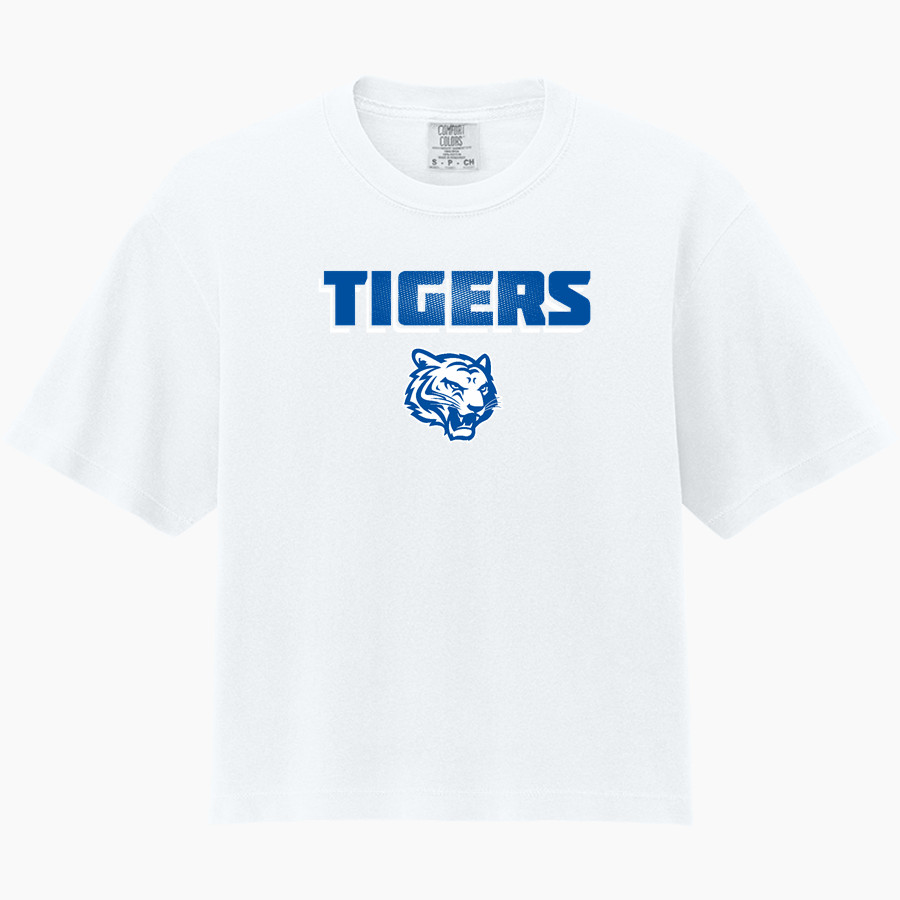 Crow Tigers <span class="pdp-name-mascot">Crow Middle School Tigers</span> Comfort Colors Women's Heavyweight Boxy Tee