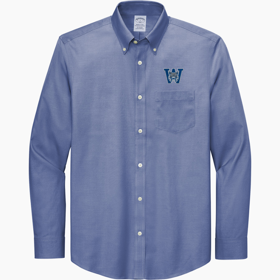 WELCH HIGH SCHOOL WILDCATS Brooks Brothers Men's Wrinkle-Free Stretch Pinpoint Shirt