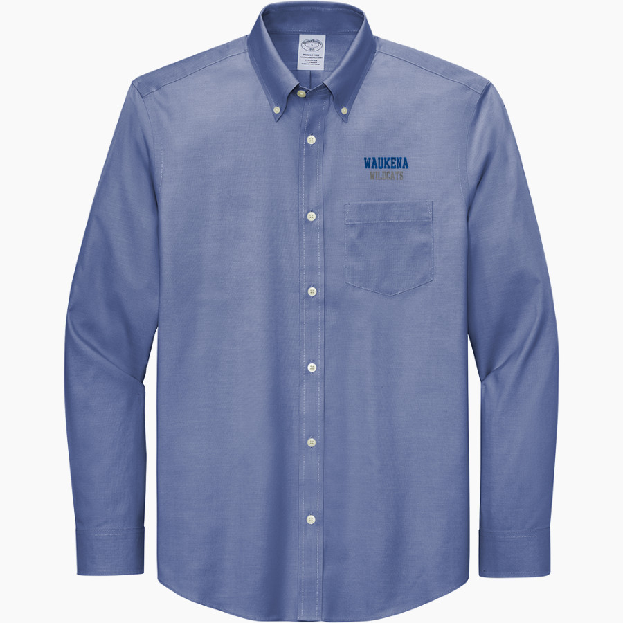 Waukena Wildcats <span class="pdp-name-mascot">Waukena Joint Union Elementary Wildcats</span> Brooks Brothers Men's Wrinkle-Free Stretch Pinpoint Shirt