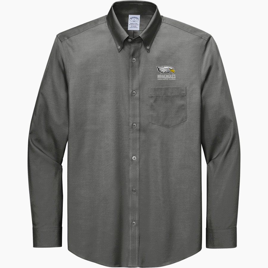 Hawaii Baptist Eagles <span class="pdp-name-mascot">HBA Eagles</span> Brooks Brothers Men's Wrinkle-Free Stretch Pinpoint Shirt