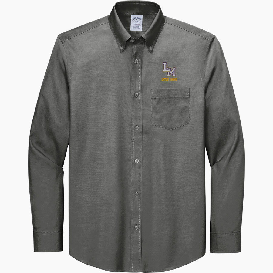 LOS MOLINOS HIGH SCHOOL BULLDOGS Brooks Brothers Men's Wrinkle-Free Stretch Pinpoint Shirt