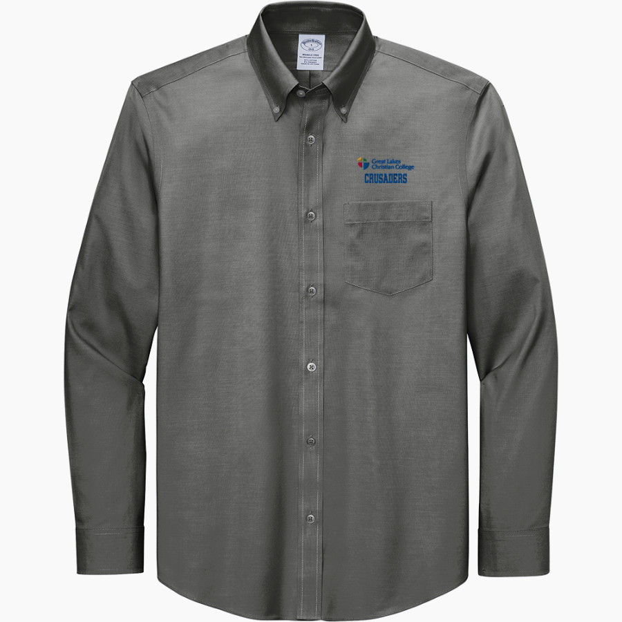GLCC Crusaders <span class="pdp-name-mascot">Great Lakes Christian College Crusaders</span> Brooks Brothers Men's Wrinkle-Free Stretch Pinpoint Shirt