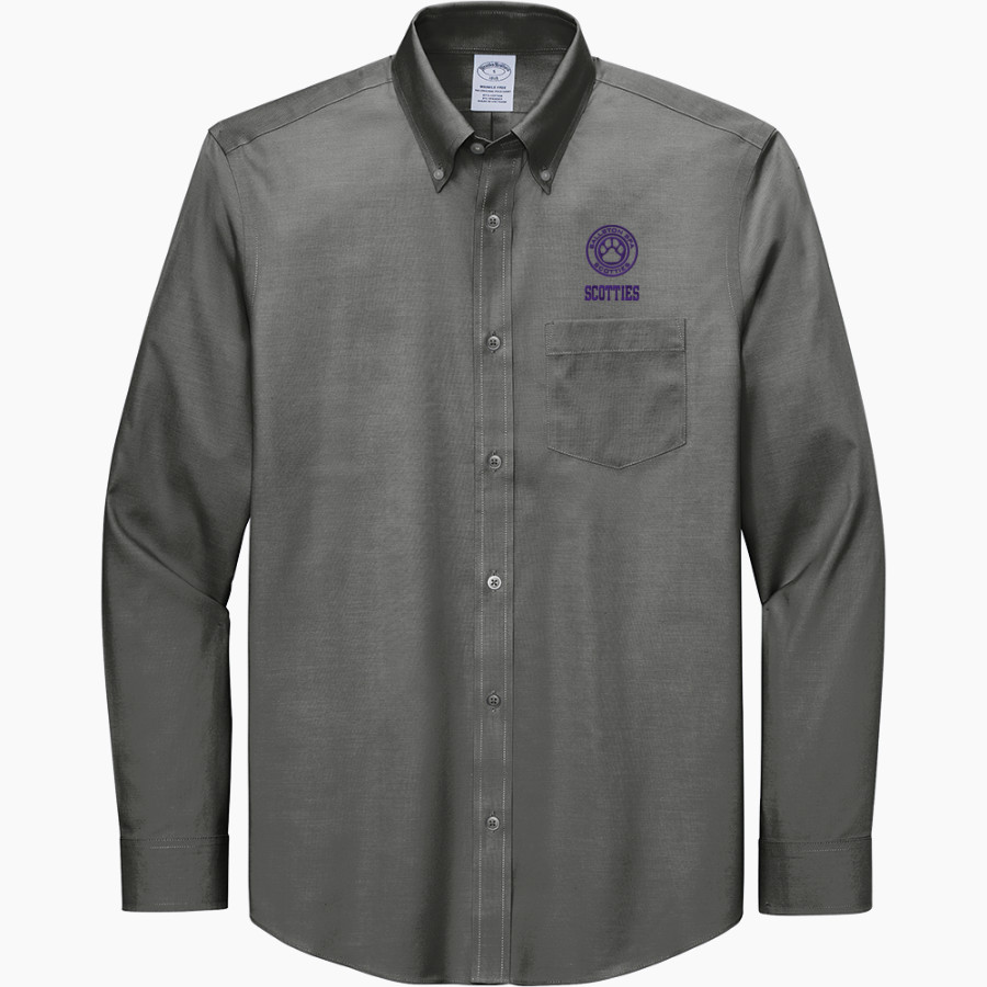 Ballston Spa Scotties The Official Online Store <span class="pdp-name-mascot">Baaston Spa Scotties</span> Brooks Brothers Men's Wrinkle-Free Stretch Pinpoint Shirt