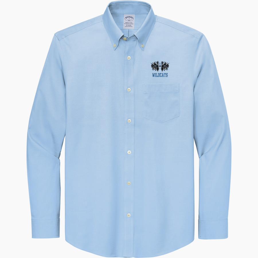 Cedar Bluffs Wildcats <span class="pdp-name-mascot">Cedar Bluffs Wildcats</span> Brooks Brothers Men's Wrinkle-Free Stretch Pinpoint Shirt