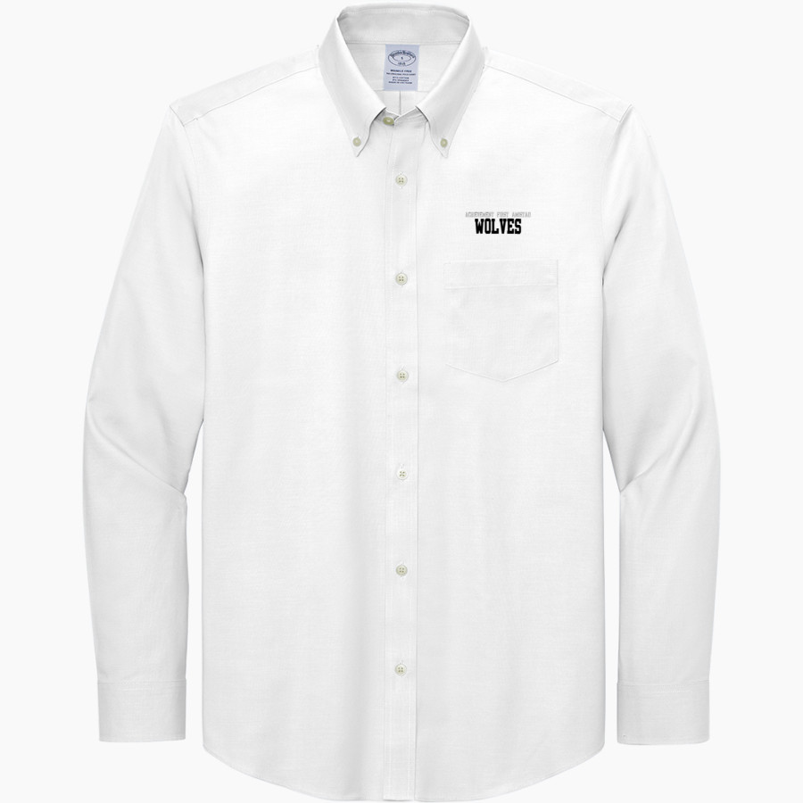 ACHIEVEMENT FIRST AMISTAD HIGH SCHOOL WOLVES <span class="pdp-name-mascot">ACHIEVEMENT FIRST AMISTAD WOLVES</span> Brooks Brothers Men's Wrinkle-Free Stretch Pinpoint Shirt
