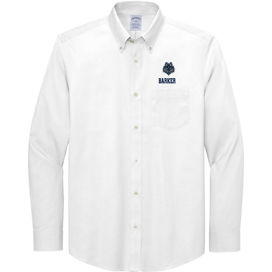 Barker Wolves <span class="pdp-name-mascot">Barker Wolves</span> Brooks Brothers Men's Wrinkle-Free Stretch Pinpoint Shirt