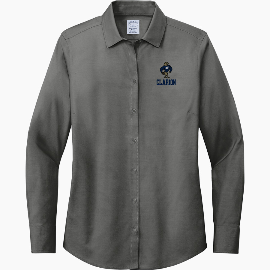 Clarion Golden Eagles <span class="pdp-name-mascot">Clarion - Penn West University Golden Eagles</span> Brooks Brothers Women's Wrinkle-Free Stretch Pinpoint Shirt