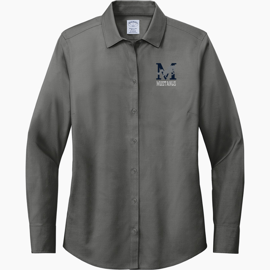 Meadows School The Official Store of the Mustangs <span class="pdp-name-mascot">Meadows School Mustangs</span> Brooks Brothers Women's Wrinkle-Free Stretch Pinpoint Shirt