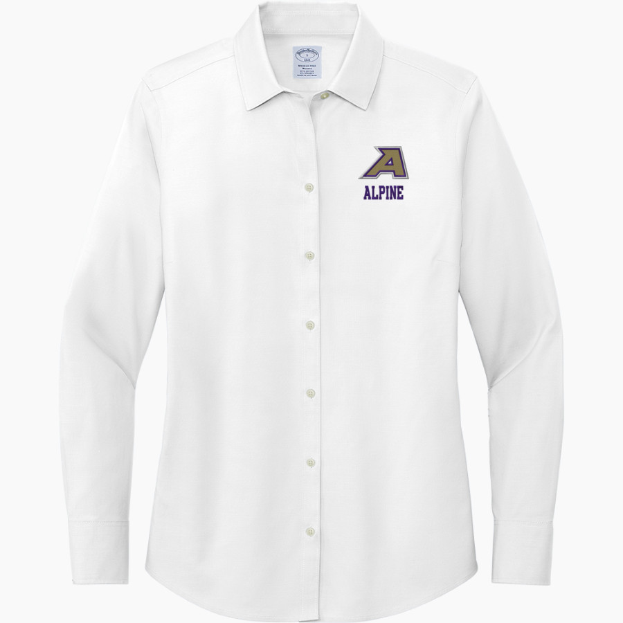 ALPINE HIGH SCHOOL BUCKS <span class="pdp-name-mascot">ALPINE BUCKS</span> Brooks Brothers Women's Wrinkle-Free Stretch Pinpoint Shirt