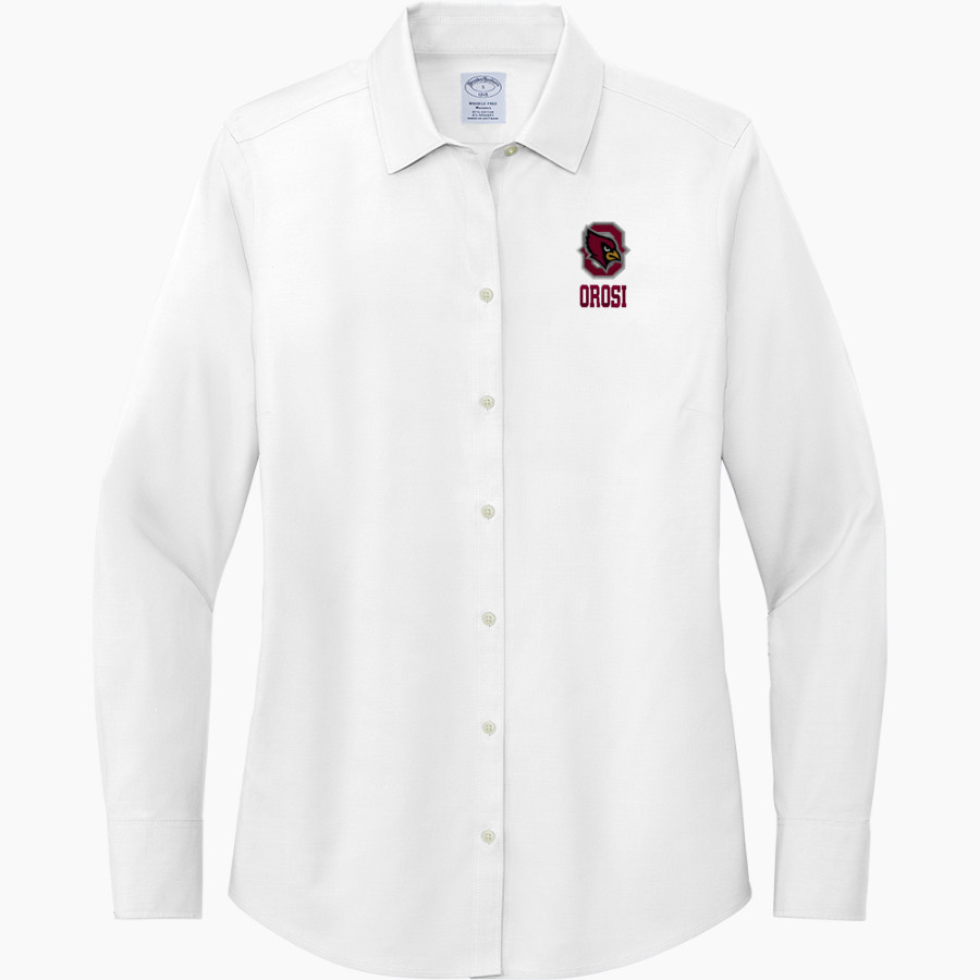 OROSI HIGH SCHOOL CARDINALS <span class="pdp-name-mascot">OROSI CARDINALS</span> Brooks Brothers Women's Wrinkle-Free Stretch Pinpoint Shirt