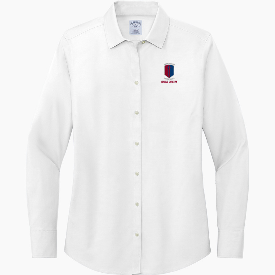 SEATTLE CHRISTIAN SCHOOL WARRIORS <span class="pdp-name-mascot">SEATTLE CHRISTIAN WARRIORS</span> Brooks Brothers Women's Wrinkle-Free Stretch Pinpoint Shirt
