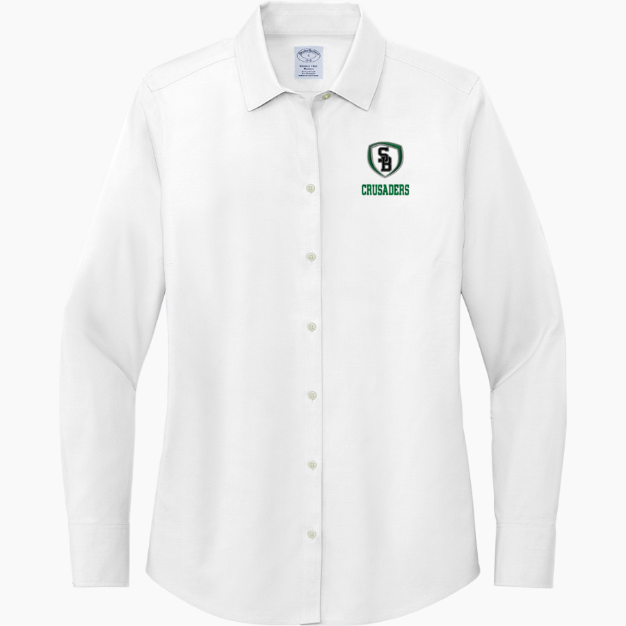 ST BERNARD'S ACADEMY CRUSADERS <span class="pdp-name-mascot">ST BERNARD'S CATHOLIC CRUSADERS</span> Brooks Brothers Women's Wrinkle-Free Stretch Pinpoint Shirt