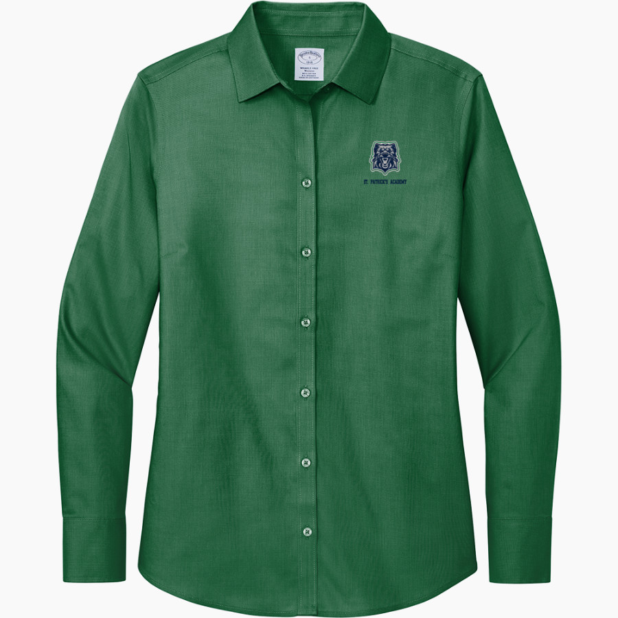 St. Patrick's Academy Wolfhounds <span class="pdp-name-mascot">Great Falls Central Catholic H S Mustangs</span> Brooks Brothers Women's Wrinkle-Free Stretch Nailhead Shirt