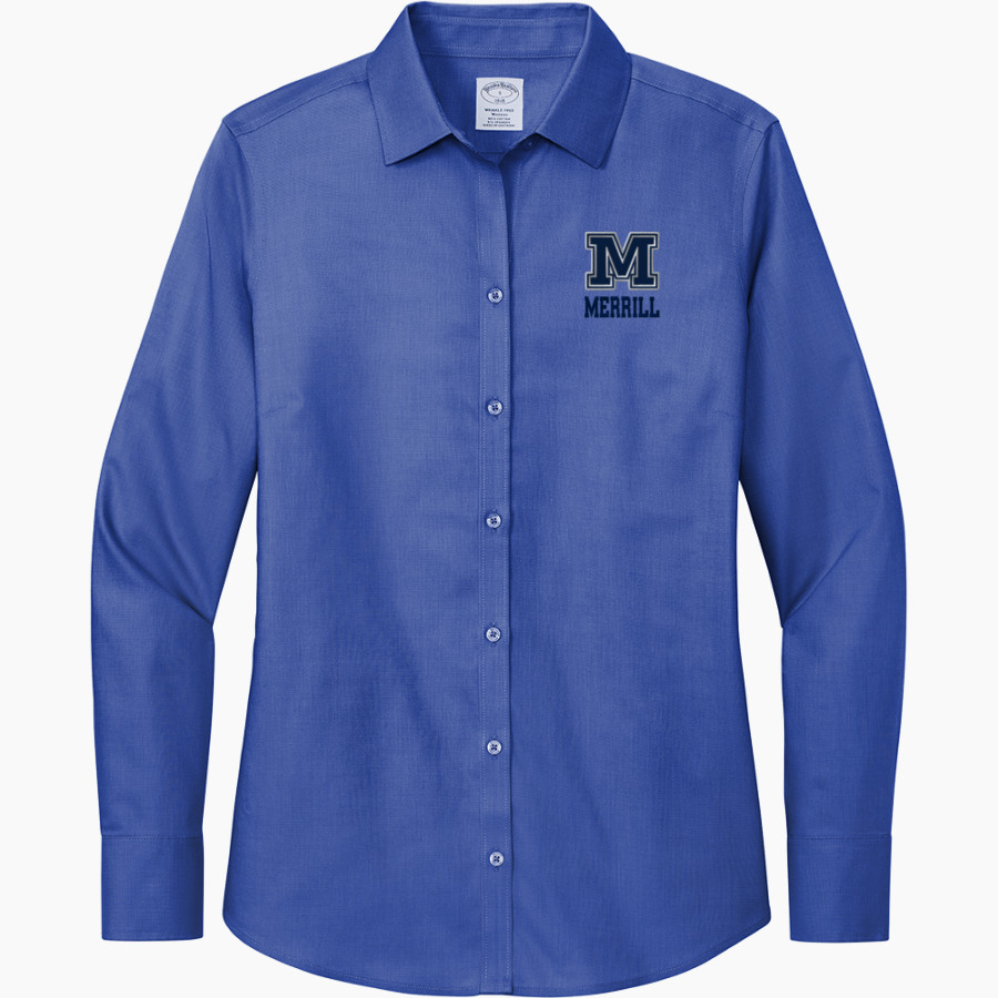Merrill Mustangs Brooks Brothers Women's Wrinkle-Free Stretch Nailhead Shirt
