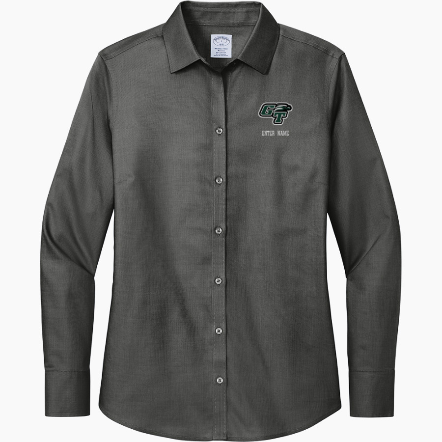 Green Tech Eagles <span class="pdp-name-mascot">Green Tech Soaring Eagles</span> Brooks Brothers Women's Wrinkle-Free Stretch Nailhead Shirt