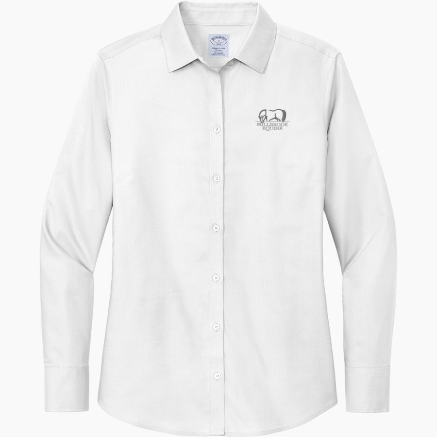 Millbrook Equine Veterinary Clinic Millbrook Equine Vet <span class="pdp-name-mascot">Millbrook Equine Veterinary Clinic</span> Brooks Brothers Women's Wrinkle-Free Stretch Nailhead Shirt