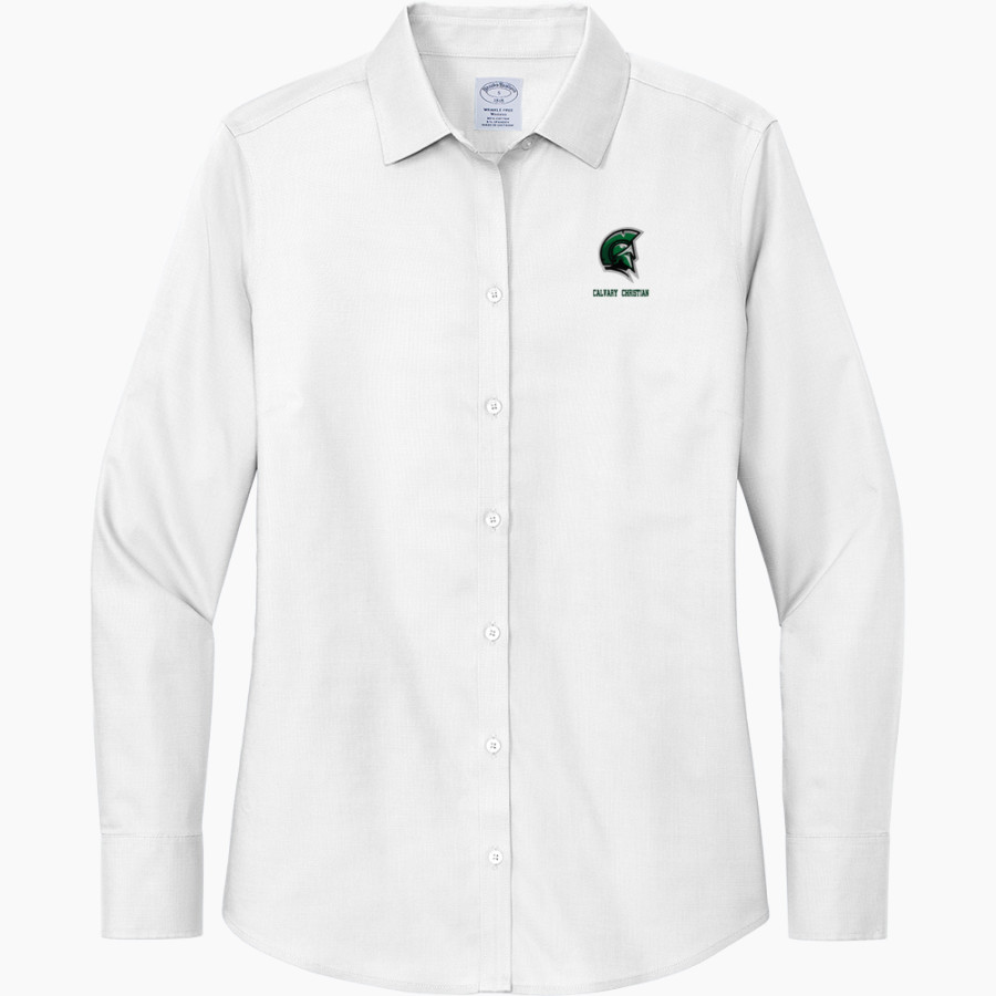 Calvary Christian Spartans <span class="pdp-name-mascot">Calvary Christian Spartans</span> Brooks Brothers Women's Wrinkle-Free Stretch Nailhead Shirt