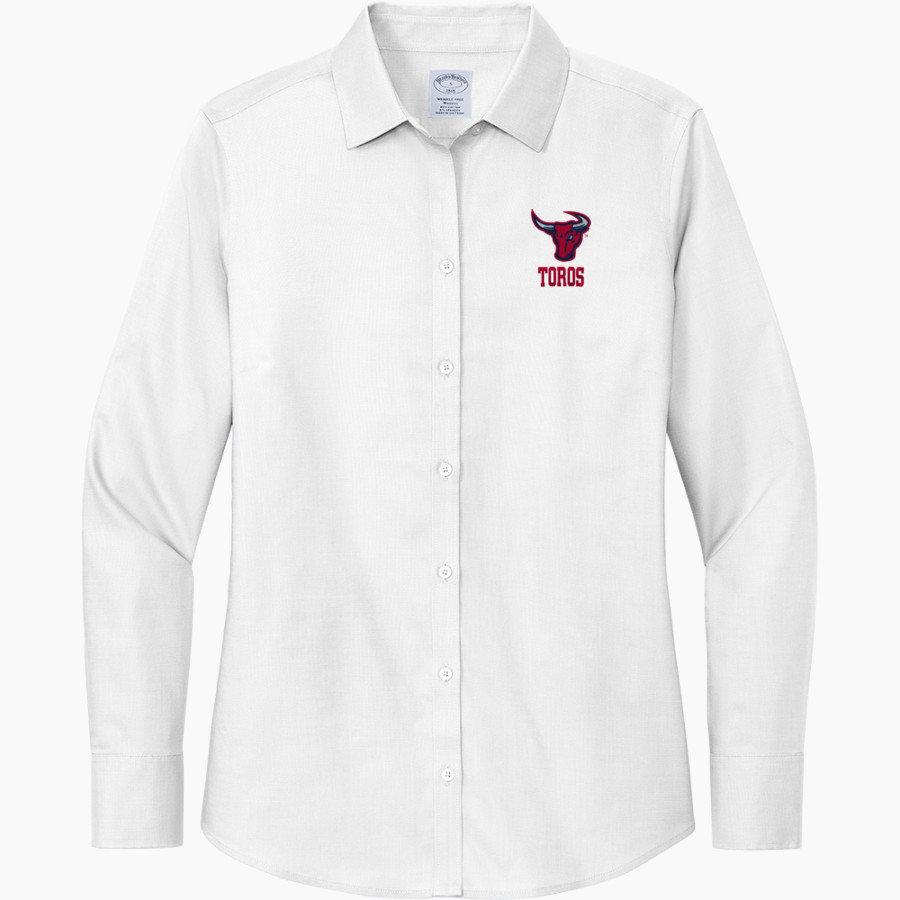 World Language Academy Toros <span class="pdp-name-mascot">World Language Academy Middle School Toros</span> Brooks Brothers Women's Wrinkle-Free Stretch Nailhead Shirt