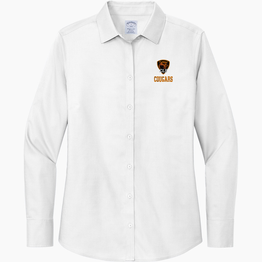 CHRIST LUTHERAN Cougars <span class="pdp-name-mascot">CHRIST LUTHERAN DAY SCHOOL Cougars</span> Brooks Brothers Women's Wrinkle-Free Stretch Nailhead Shirt
