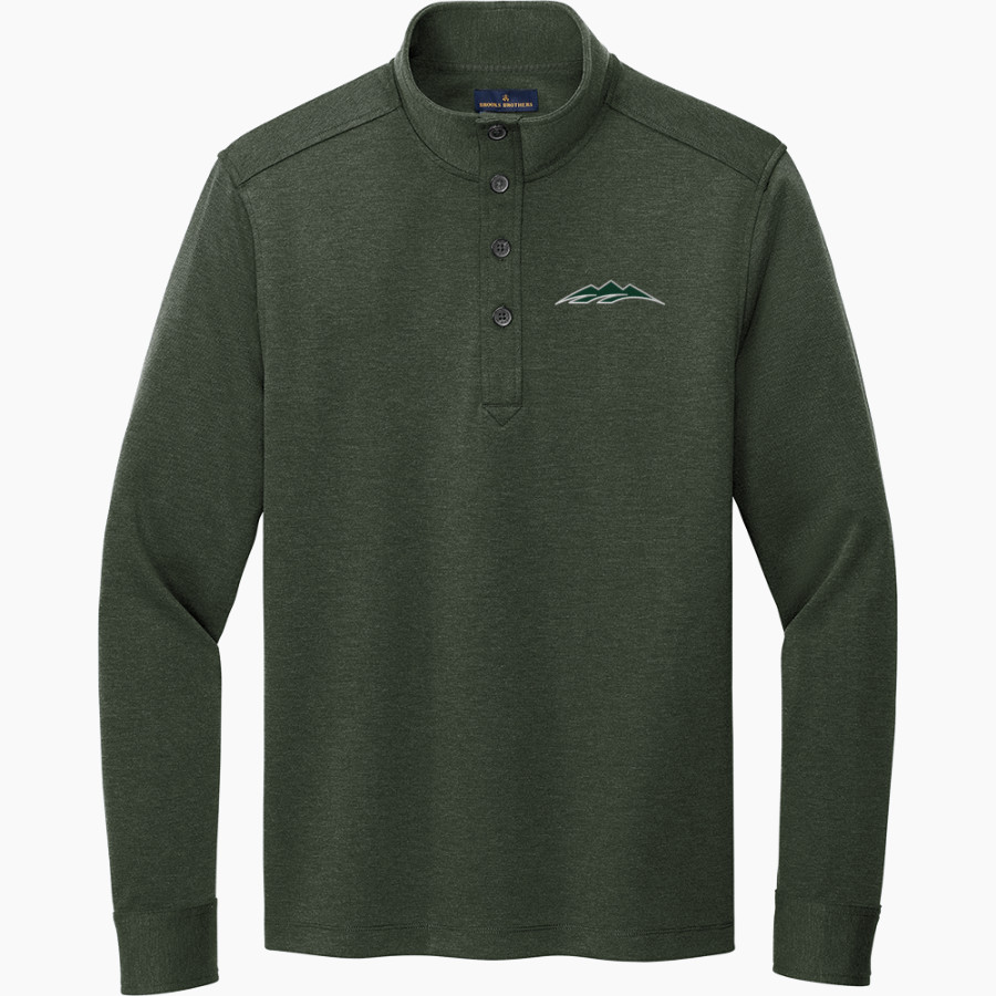 New Milford Green Wave Brooks Brothers Mid-Layer Stretch 1/2-Button Pullover