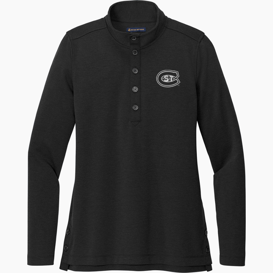 St. Cloud State University The Official Online Store <span class="pdp-name-mascot">St. Cloud State Huskies</span> Brooks Brothers Women's Mid-Layer Stretch 1/2-Button Pullover
