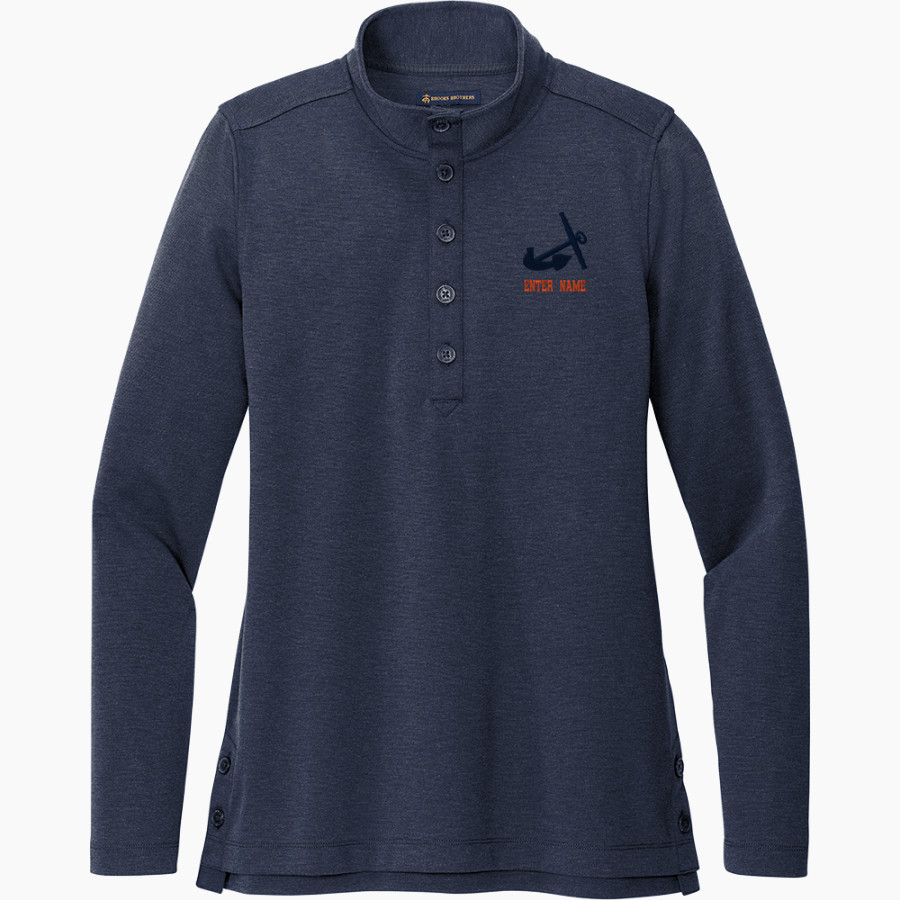 Hope College Online Athletics Store <span class="pdp-name-mascot">Hope Flying Dutch</span> Brooks Brothers Women's Mid-Layer Stretch 1/2-Button Pullover