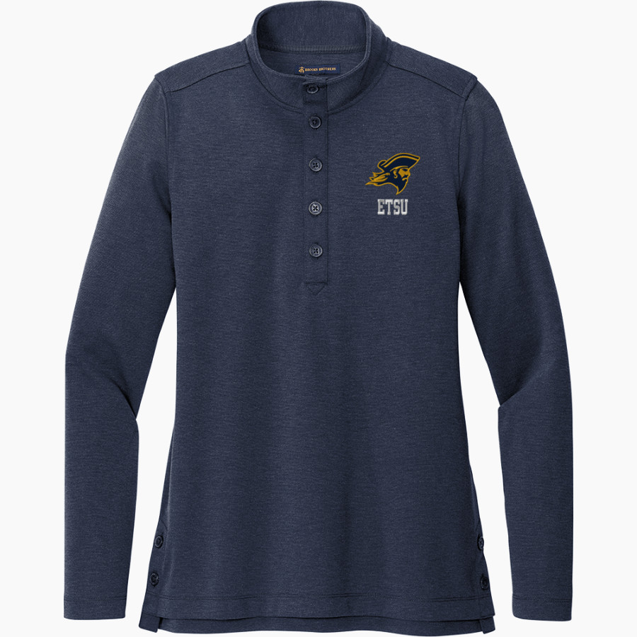 East Tennessee State University Buccaneers <span class="pdp-name-mascot">ETSU Buccaneers</span> Brooks Brothers Women's Mid-Layer Stretch 1/2-Button Pullover