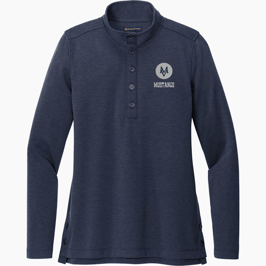 Mount Vernon School Mustangs <span class="pdp-name-mascot">Mount Vernon Mustangs</span> Brooks Brothers Women's Mid-Layer Stretch 1/2-Button Pullover