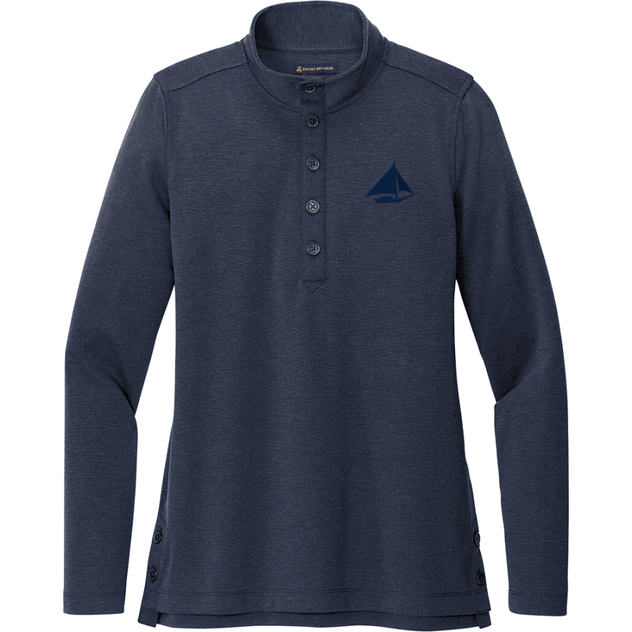 Chesapeake College Skipjacks <span class="pdp-name-mascot">Chesapeake Skipjacks</span> Brooks Brothers Women's Mid-Layer Stretch 1/2-Button Pullover