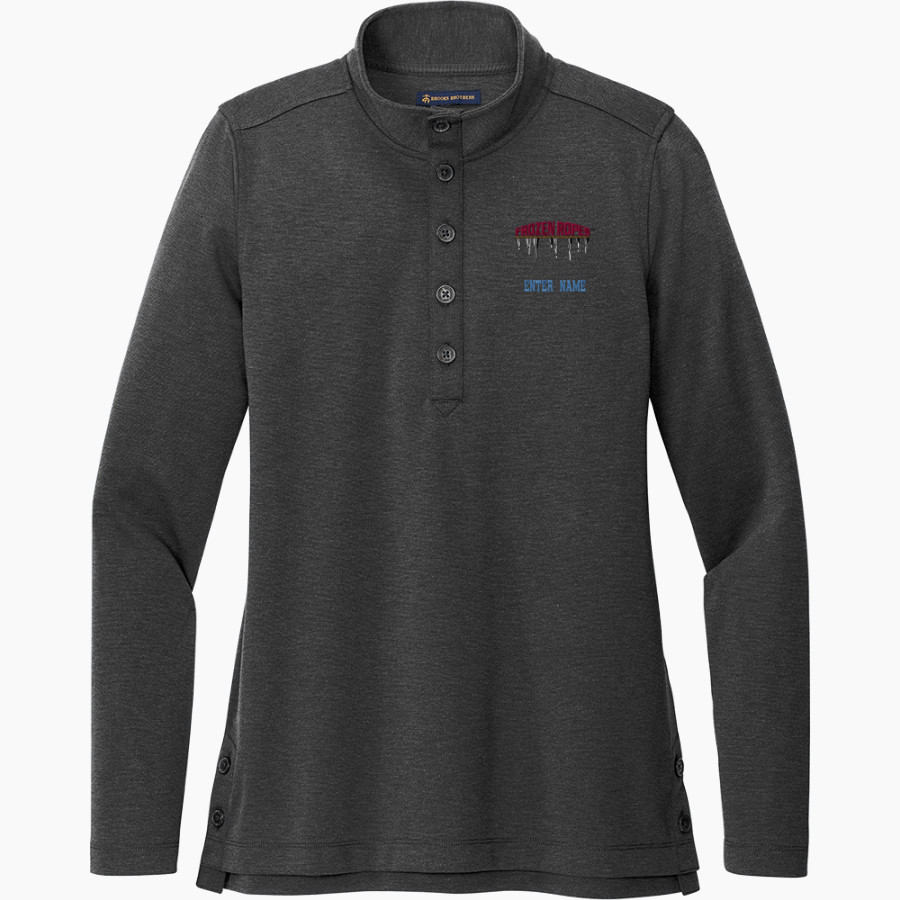 Frozen Ropes Natick Frozen Ropes Natick <span class="pdp-name-mascot">Frozen Ropes</span> Brooks Brothers Women's Mid-Layer Stretch 1/2-Button Pullover