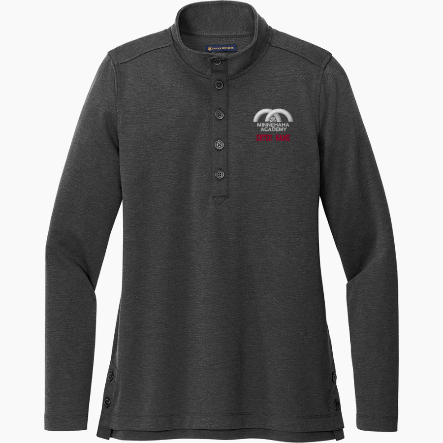 Minnehaha Academy Redhawks <span class="pdp-name-mascot">Minnehaha Academy Redhawks</span> Brooks Brothers Women's Mid-Layer Stretch 1/2-Button Pullover