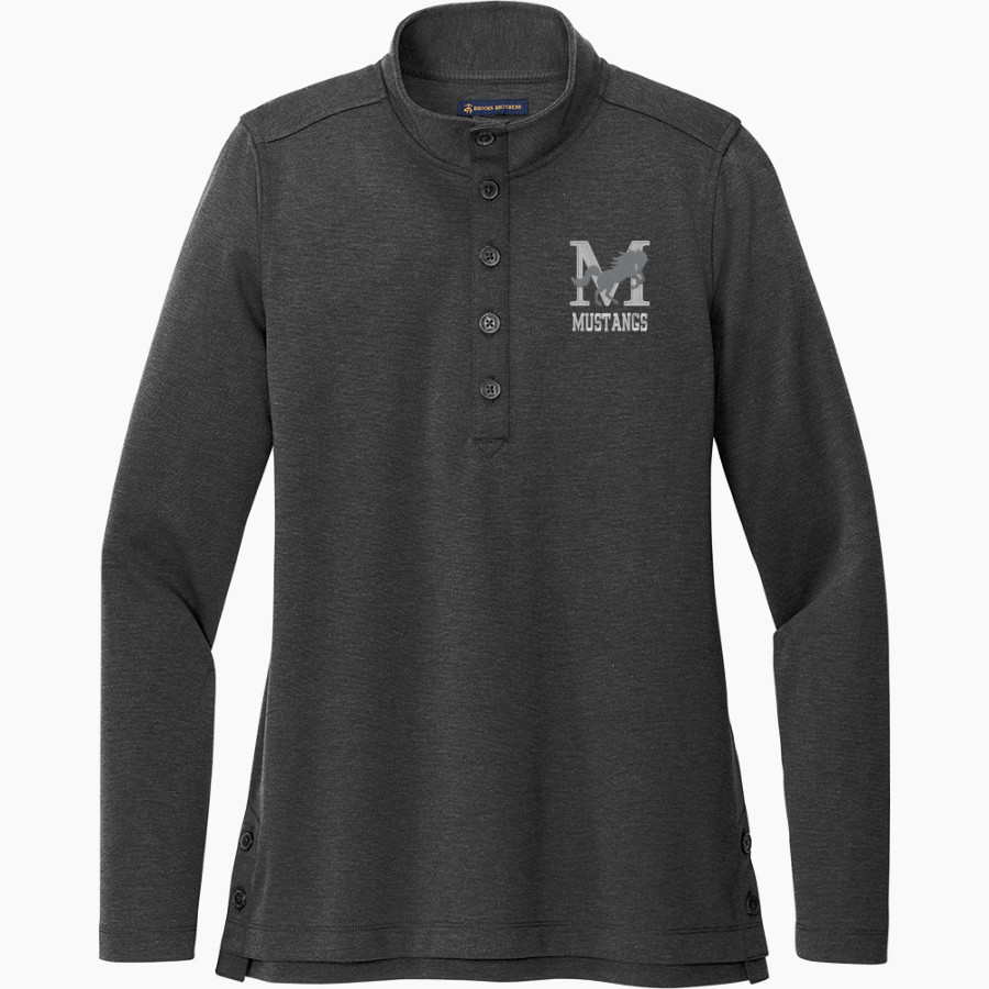 Meadows School The Official Store of the Mustangs <span class="pdp-name-mascot">Meadows School Mustangs</span> Brooks Brothers Women's Mid-Layer Stretch 1/2-Button Pullover