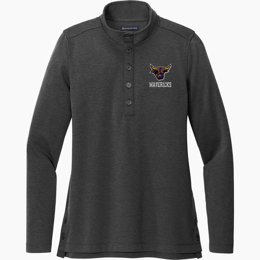 Minnesota State University Mankato <span class="pdp-name-mascot">Minnesota State Mavericks</span> Brooks Brothers Women's Mid-Layer Stretch 1/2-Button Pullover