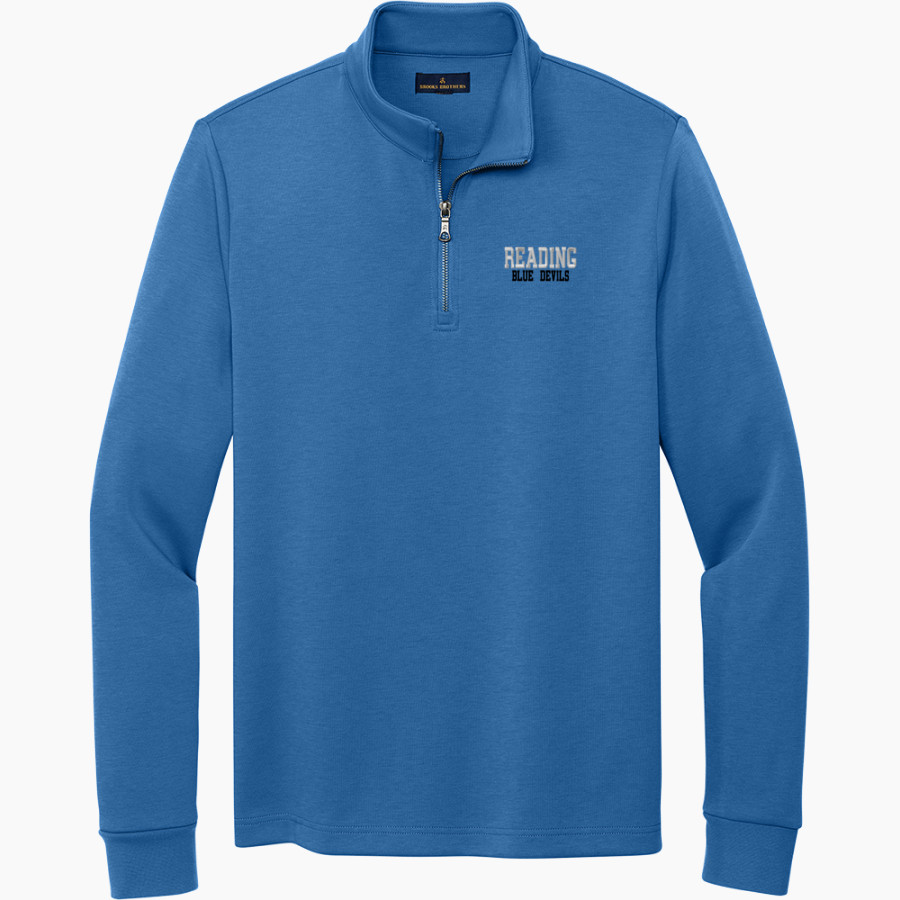 READING SENIOR HIGH SCHOOL BLUE DEVILS Brooks Brothers Men's Double-Knit 1/4-Zip Pullover