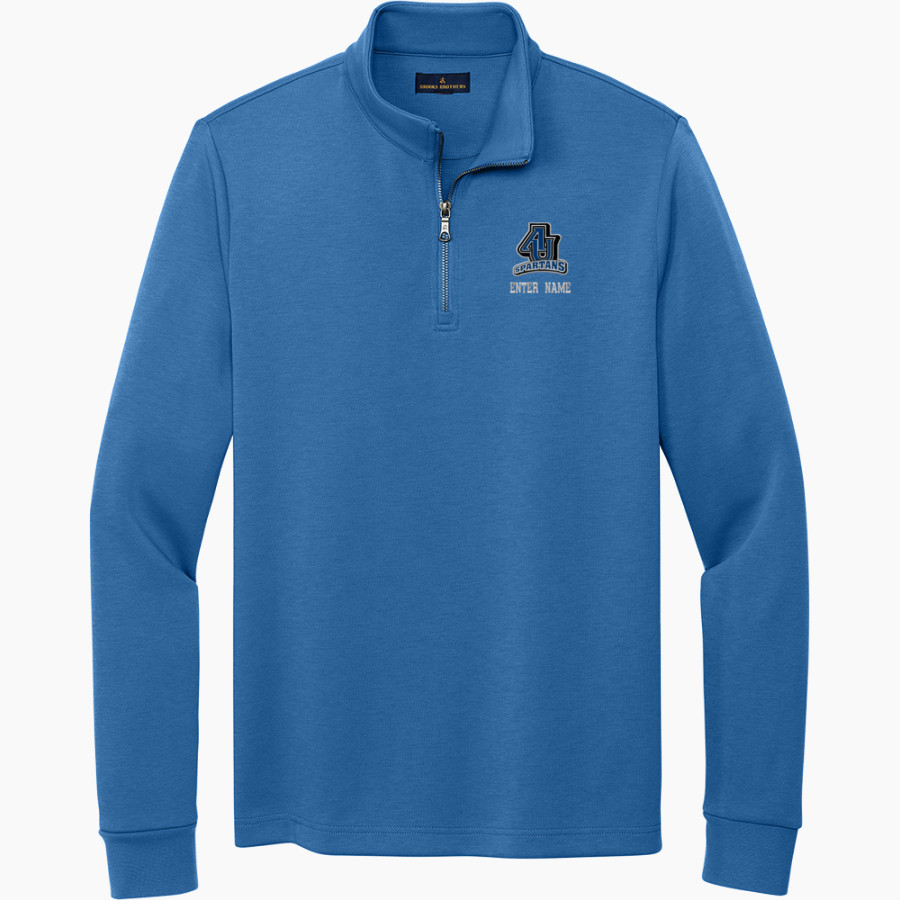 Aurora University Spartans Online Store <span class="pdp-name-mascot">Aurora Spartans</span> Brooks Brothers Men's Double-Knit 1/4-Zip Pullover