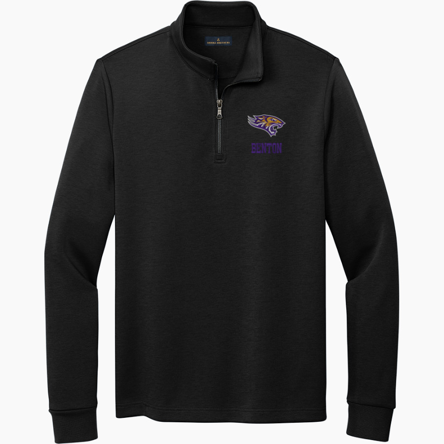 BENTON HIGH SCHOOL TIGERS <span class="pdp-name-mascot">BENTON TIGERS</span> Brooks Brothers Men's Double-Knit 1/4-Zip Pullover