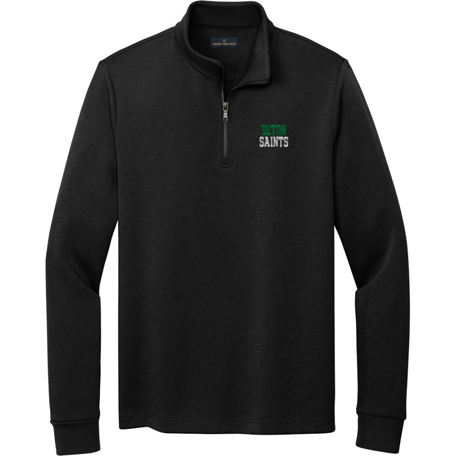 SETON HIGH SCHOOL SAINTS <span class="pdp-name-mascot">SETON SAINTS</span> Brooks Brothers Men's Double-Knit 1/4-Zip Pullover