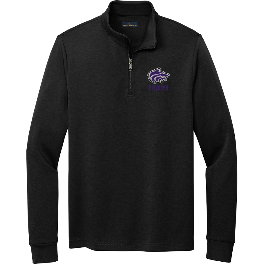 RIVERTON HIGH SCHOOL SILVERWOLVES <span class="pdp-name-mascot">RIVERTON SILVERWOLVES</span> Brooks Brothers Men's Double-Knit 1/4-Zip Pullover