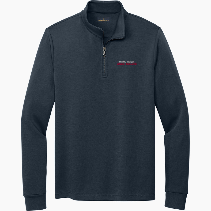 National Wrestling Coaches Association <span class="pdp-name-mascot">NWCA</span> Brooks Brothers Men's Double-Knit 1/4-Zip Pullover