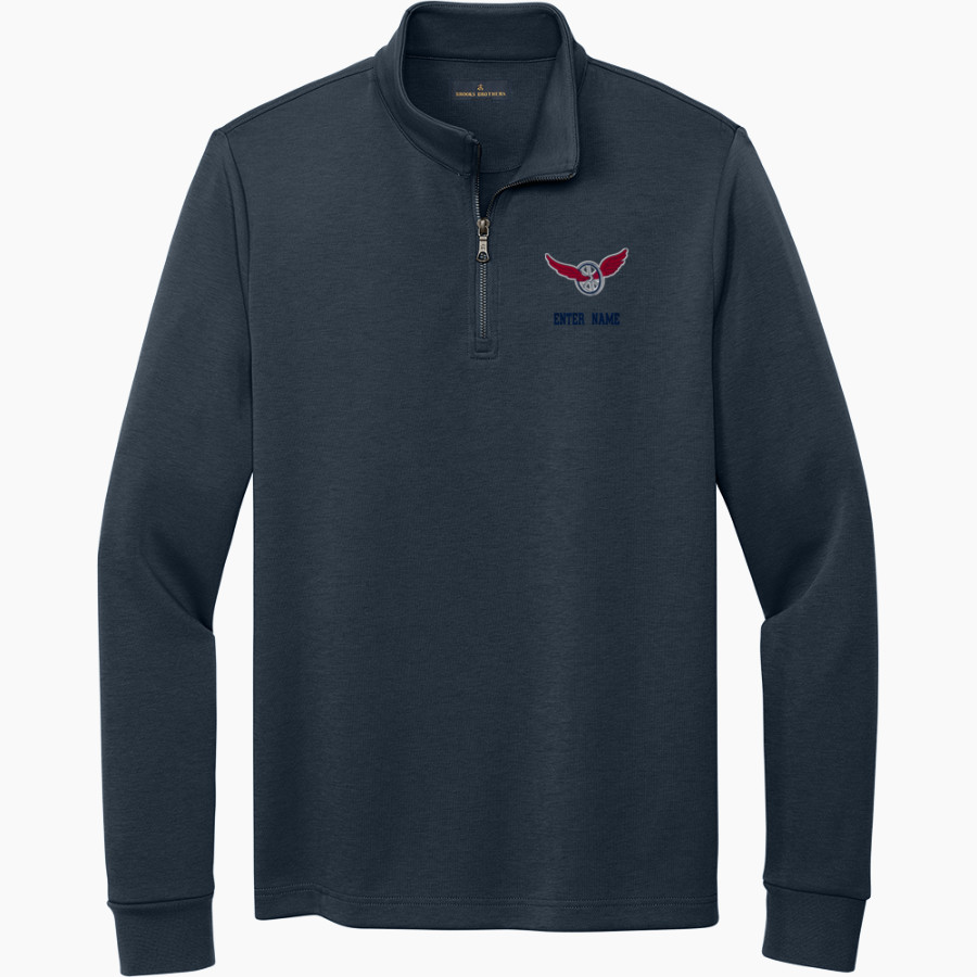 BOYNE CITY HIGH SCHOOL RAMBLERS <span class="pdp-name-mascot">BOYNE CITY RAMBLERS</span> Brooks Brothers Men's Double-Knit 1/4-Zip Pullover